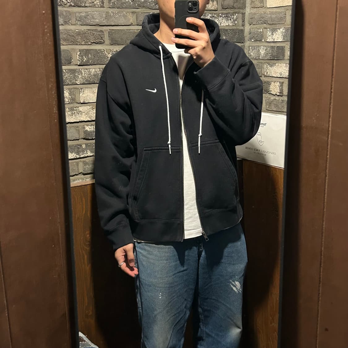 XXL) 나이키 헤비웨이트 스웻 후드집업 블랙 상품이미지9