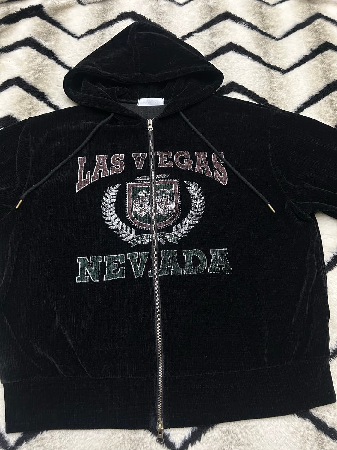[실측XL]빈티지 라스베가스 코듀로이 2Way 후드집업/블랙 상품이미지4