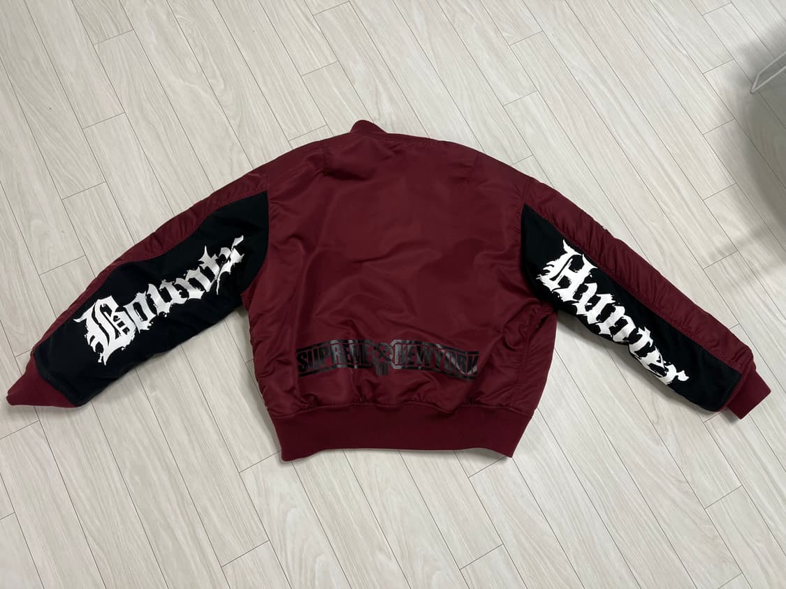 슈프림x바운티헌터 ma-1 버건디 L 상품이미지2