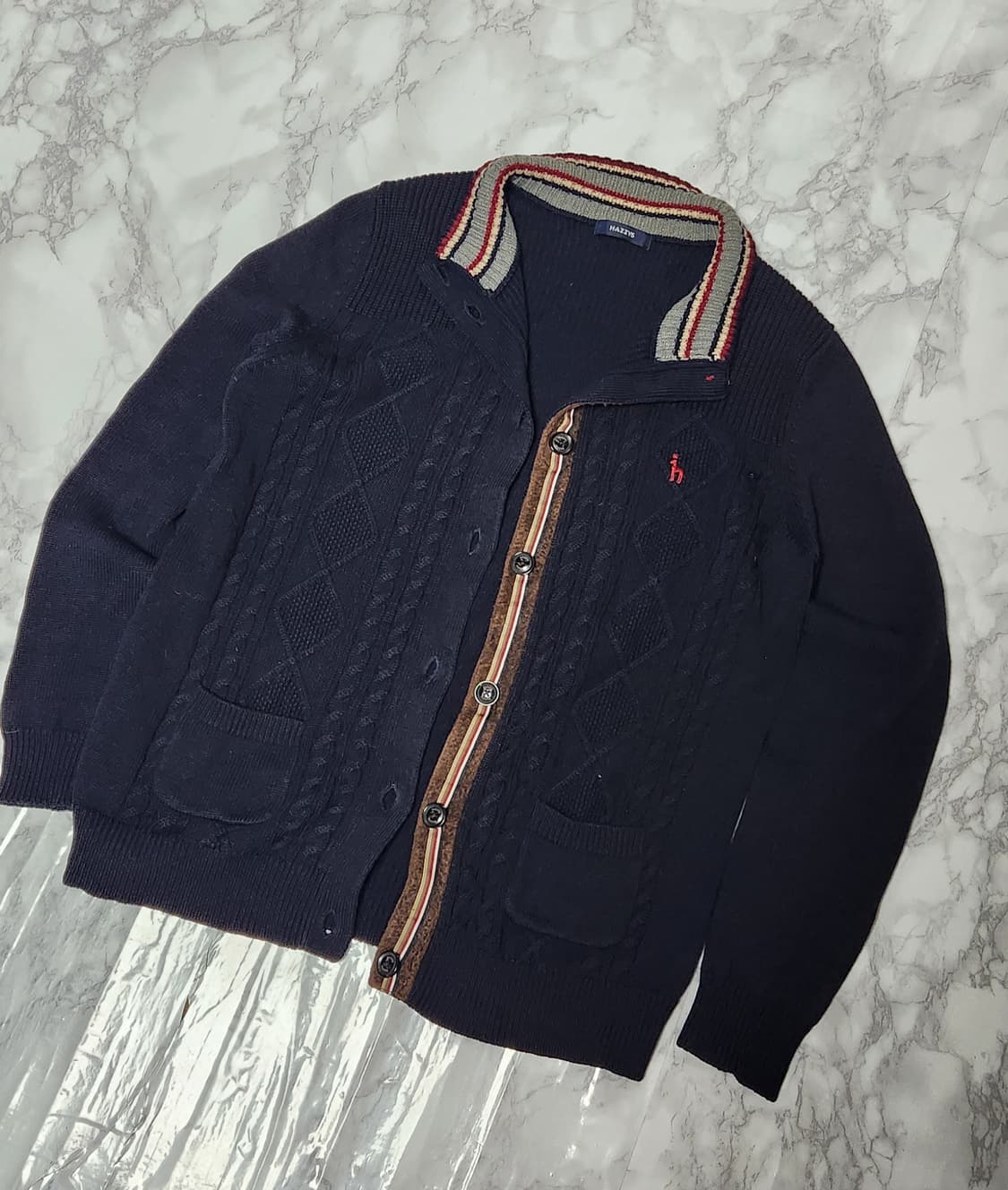 헤지스 니트 집업 자켓 상품이미지1