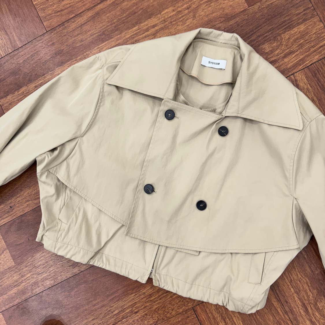 M(66) 더한섬 SYSTEM 시스템 크롭 트렌치 더블 자켓  상품이미지5