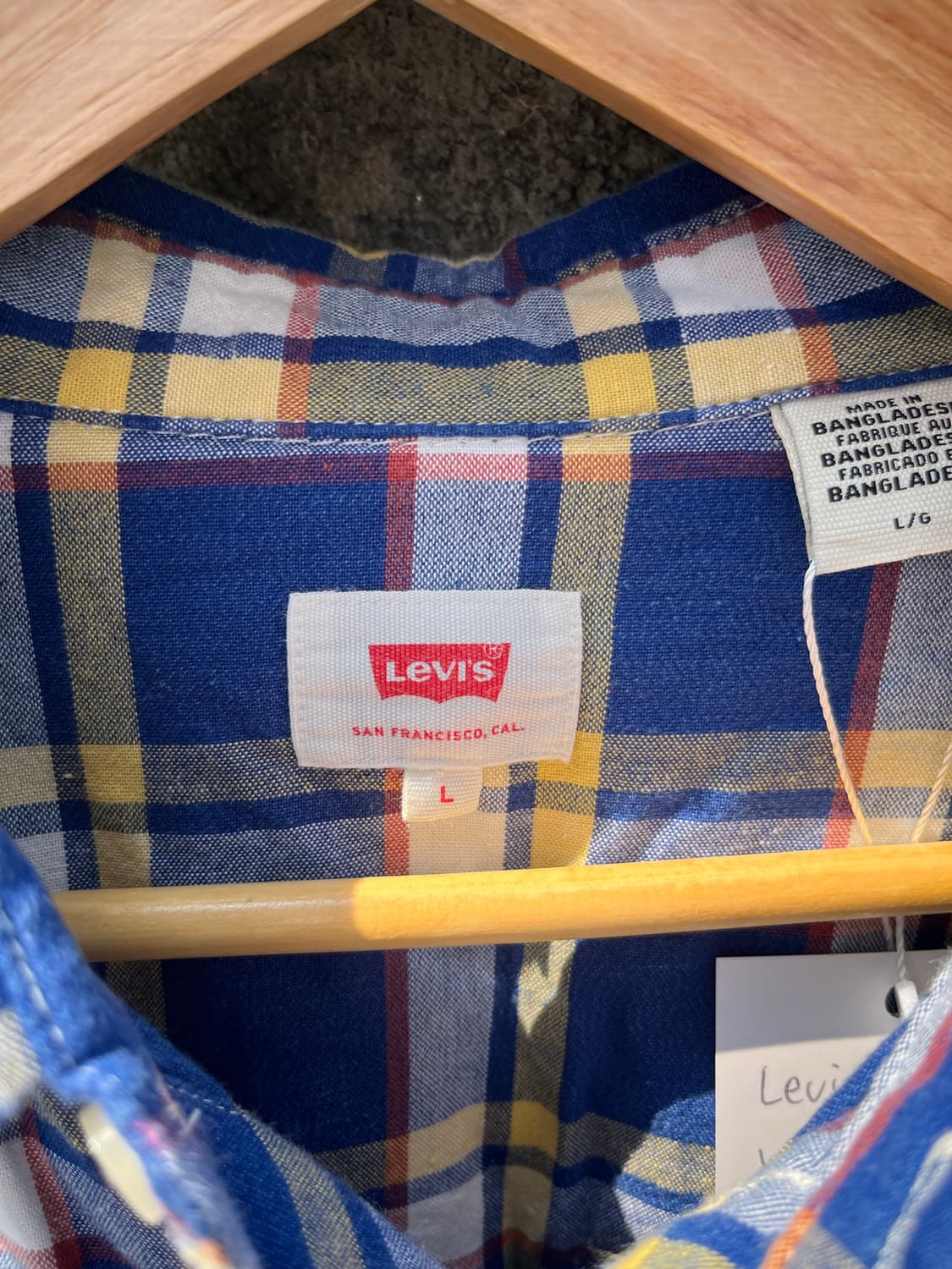 빈티지 Levi’s 체크 패턴 웨스턴 셔츠 L 상품이미지3