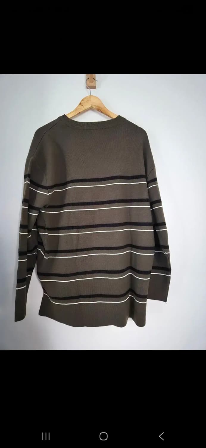 [105] 일꼬르소 세미오버 카키 스트라이프 풀오버 니트 상품이미지4
