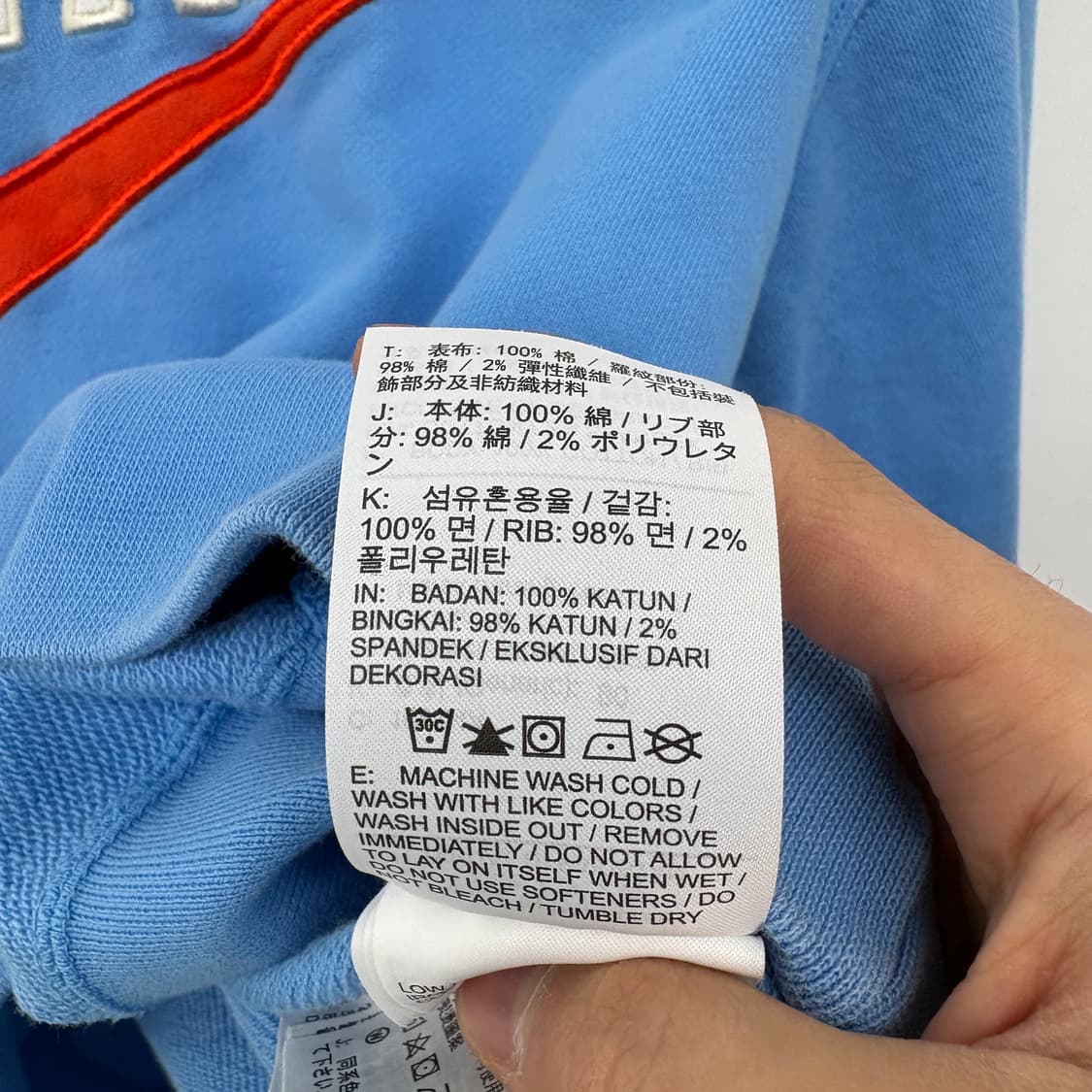 나이키 스우시 로고 블루 맨투맨 여성 M 상품이미지6