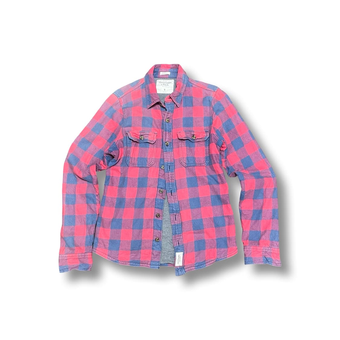 [S] 아베크롬비 빈티지 핑크/블루 체크 남방 상품이미지1