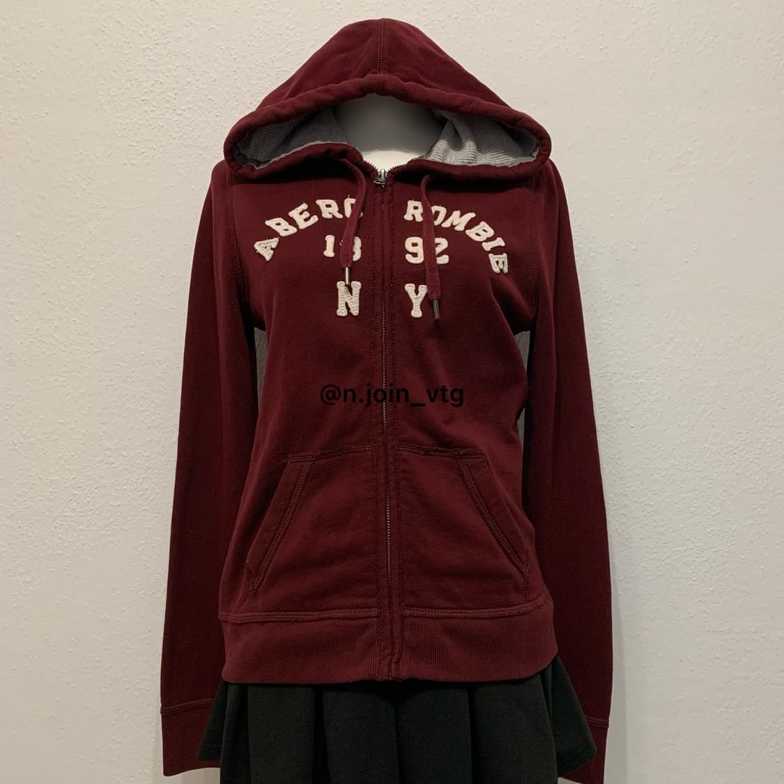 아베크롬비 버건디 후드집업 상품이미지1