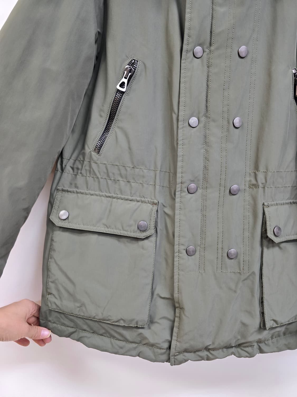 히스토릭 상태좋은 니팅넥라인 구스 패딩 카키 상품이미지7