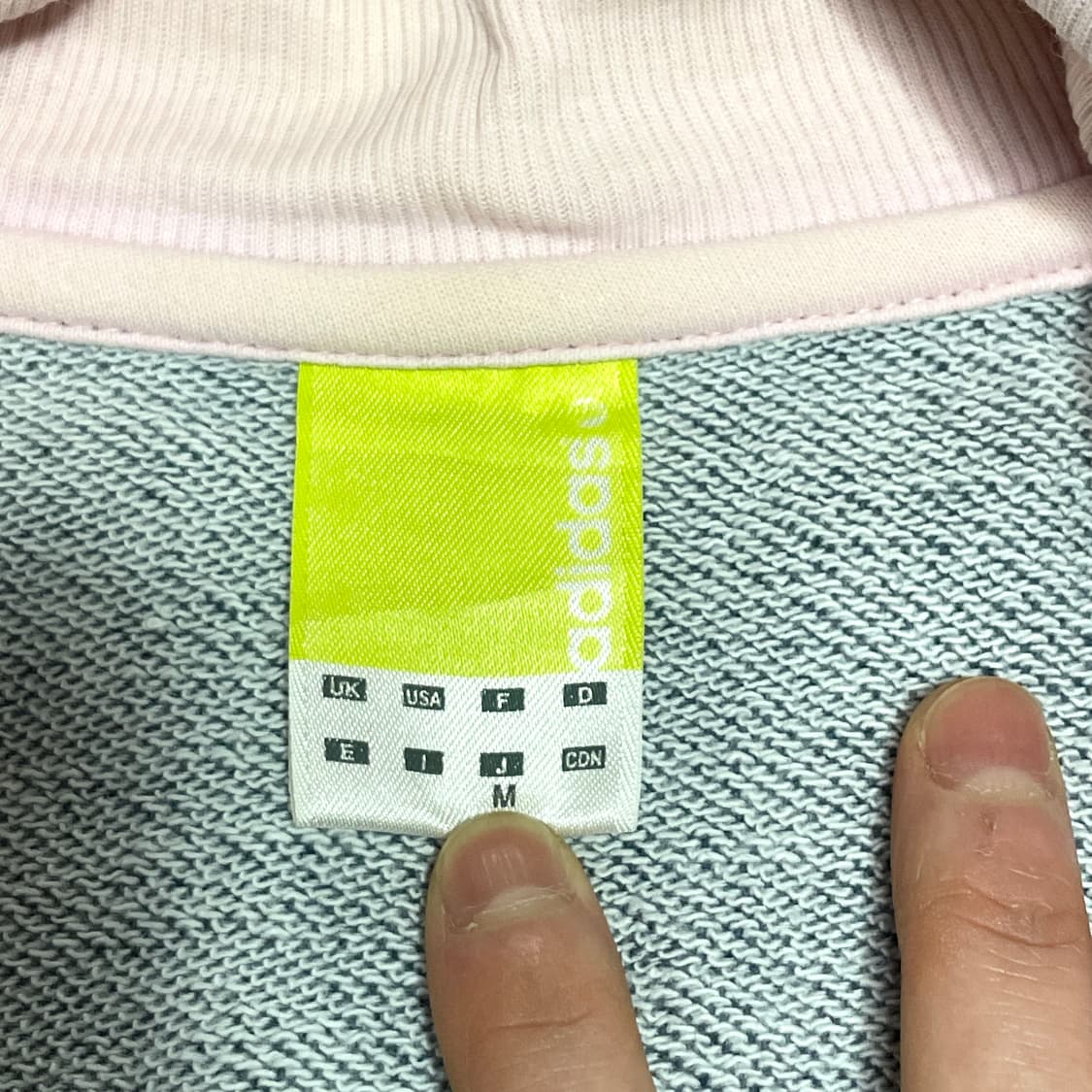 아디다스 삼선 블루네이비 코튼 집업져지 여성M 상품이미지4