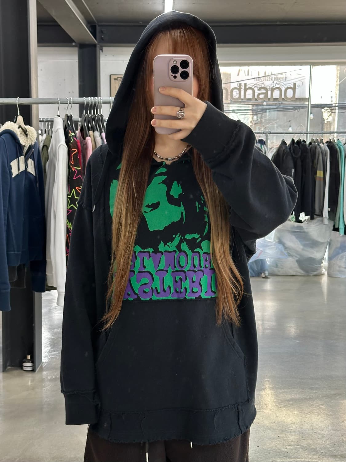 히스테릭글래머 Dizzy&Milky 그런지 펑크 빅로고 후드티 상품이미지1