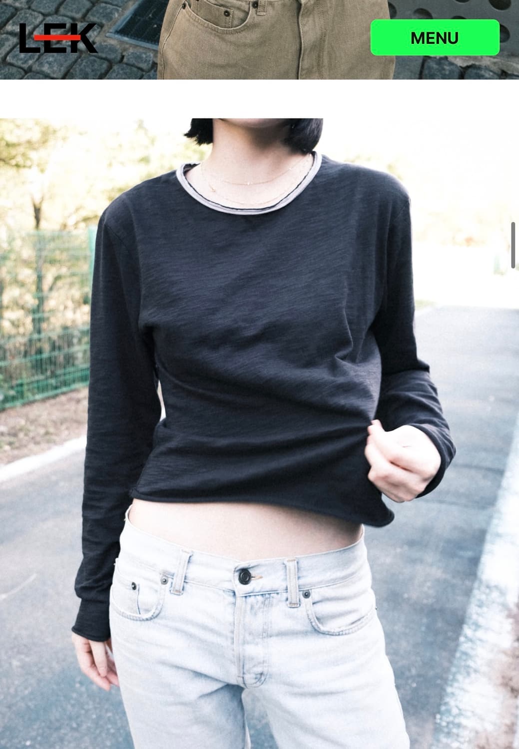 5 Neck Long Sleeve (Charcoal / Baby fit) 상품이미지1