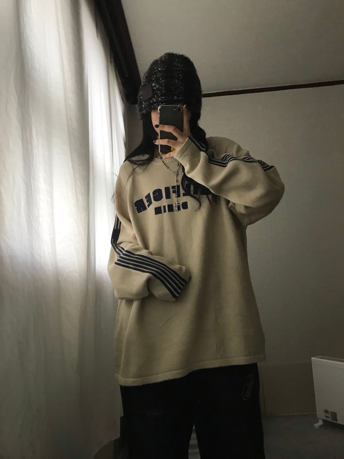 타미힐피거 베이지 오버핏 니트 상품이미지6