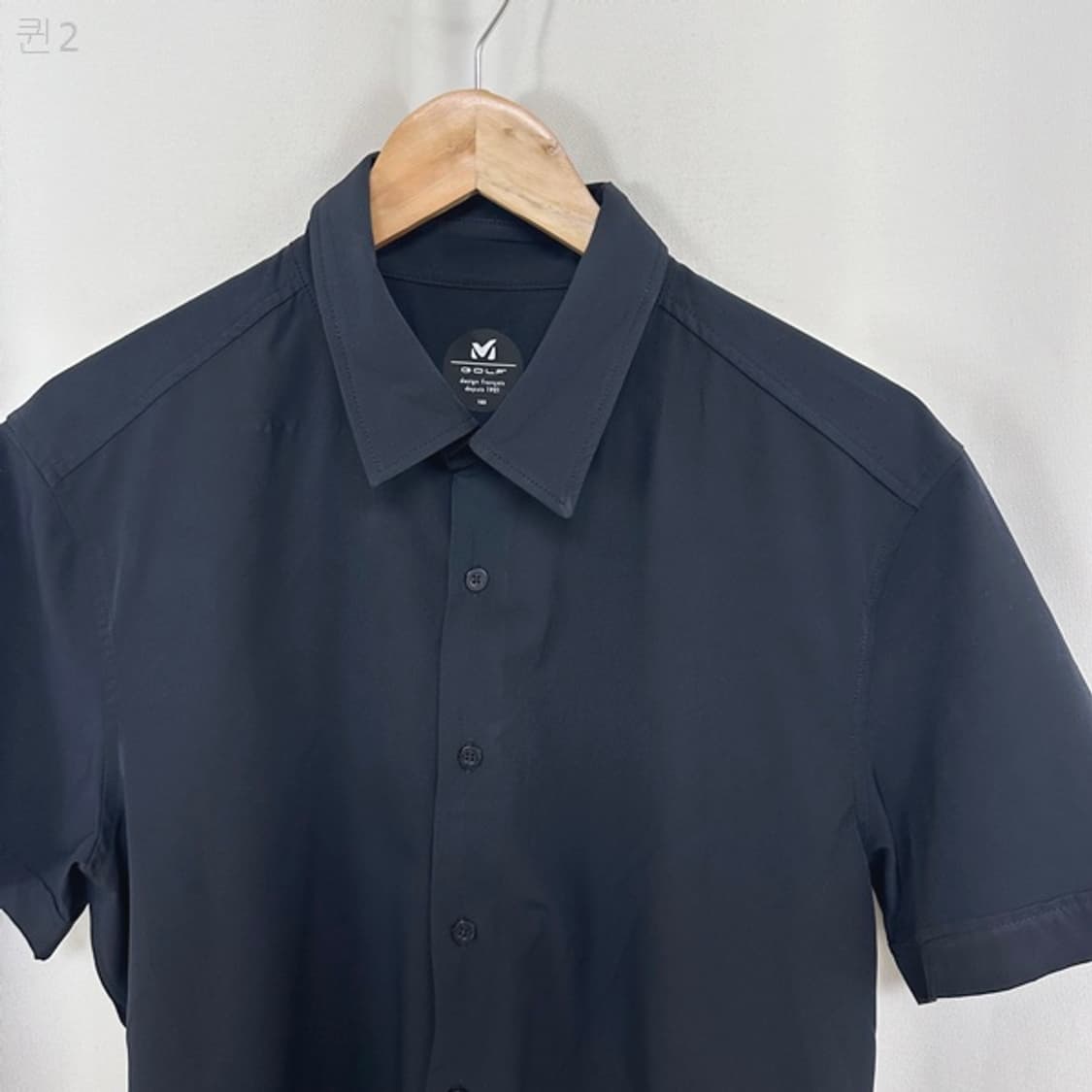 밀레골프 남자 스판 시원한 셔츠 반팔티 검정 105 상품이미지3