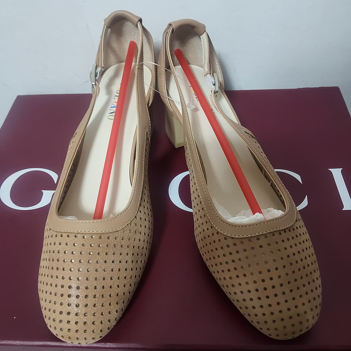 새상품 금강제화 가죽 미들 힐 펌프스 여자 여름 구두  245 15만 상품이미지1