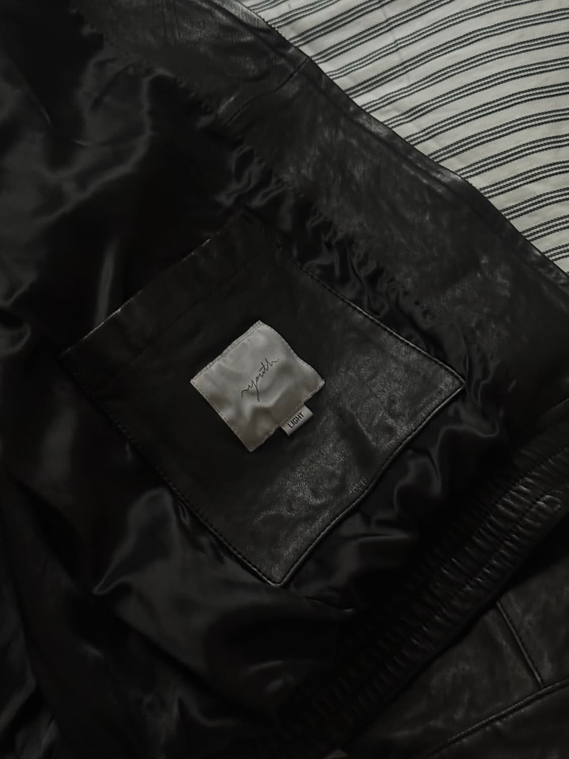 유스 워시드 레더 블루종 L사이즈 상품이미지4