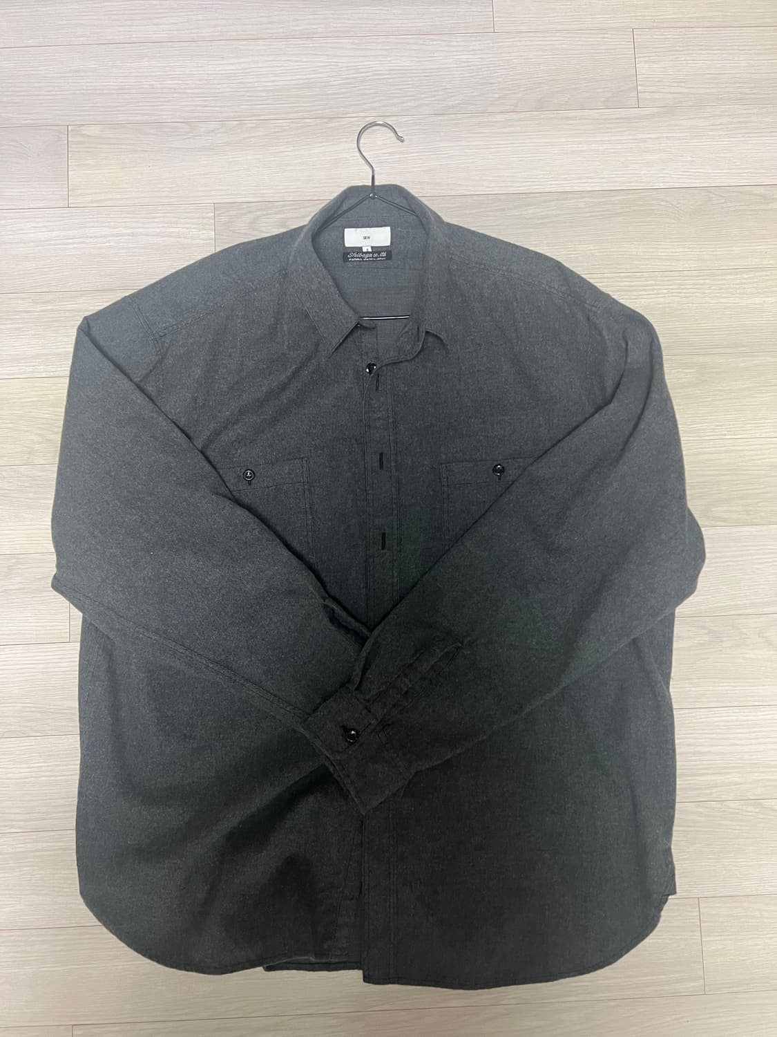 스테디에브리웨어 (SEW라인) 코튼 플란넬 워크셔츠 다크그레이 4사이즈 상품이미지1