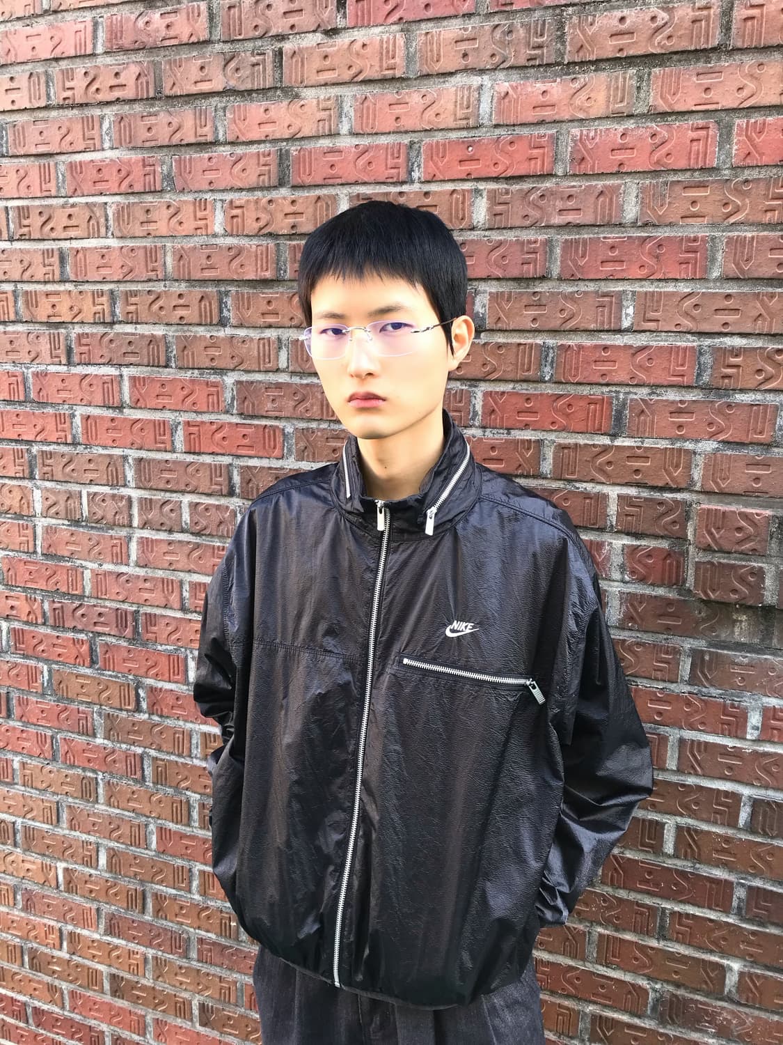 Nike 빈티지 블랙 나일론 집업 자켓 (XL)  상품이미지2