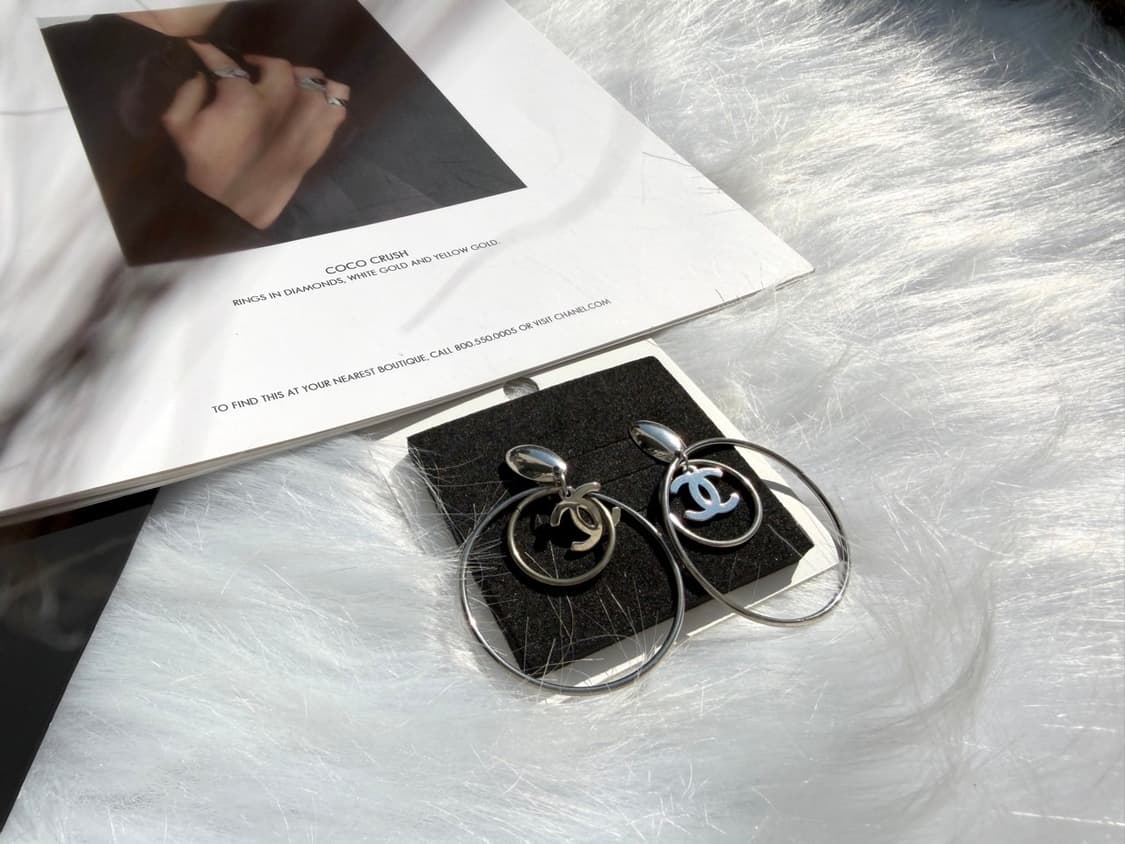 실버 링 레이어드 샤넬 이어링 상품이미지7