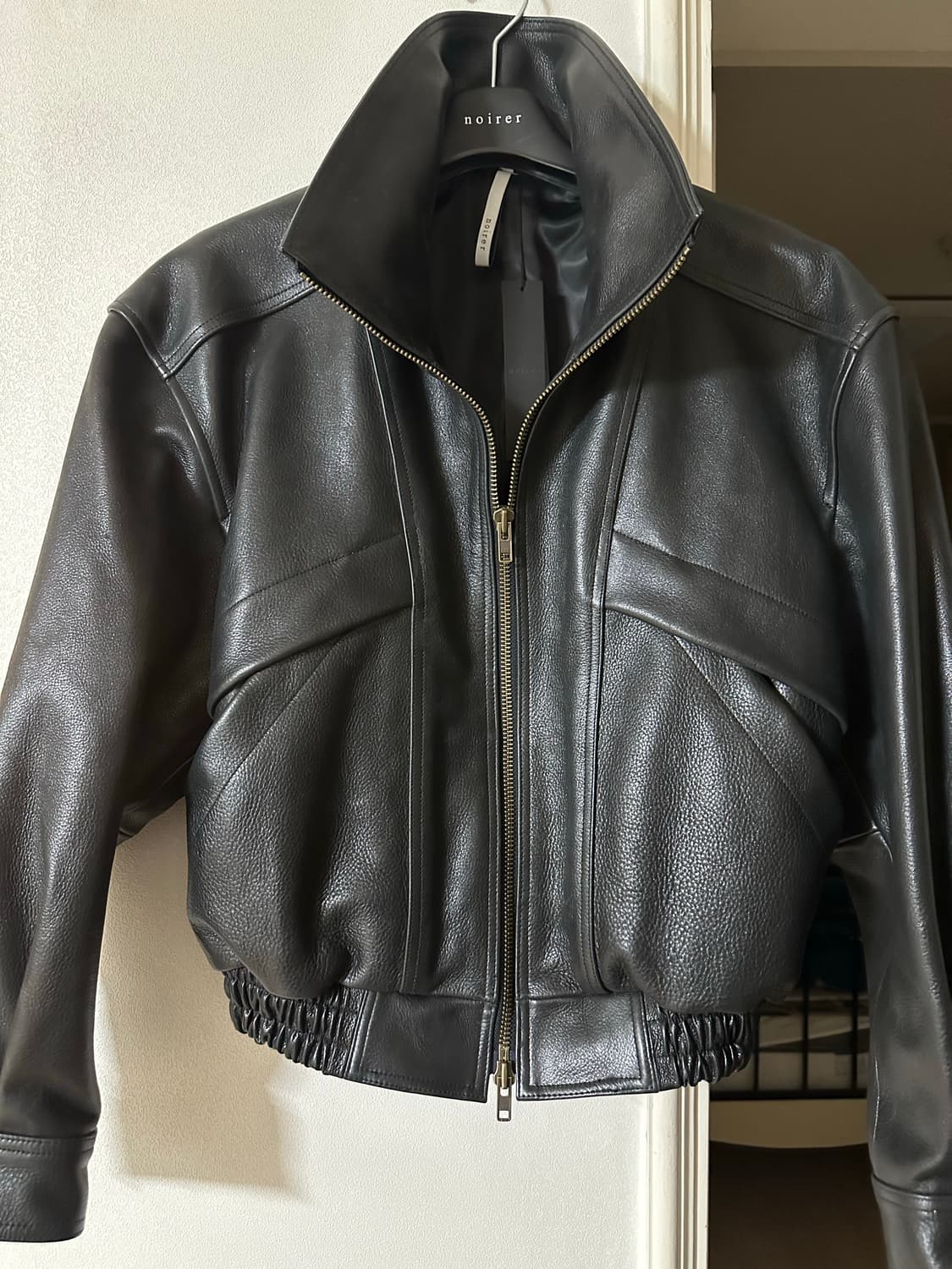 노이어 엔틱 카우 레더 하이넥 블루종 50 상품이미지4