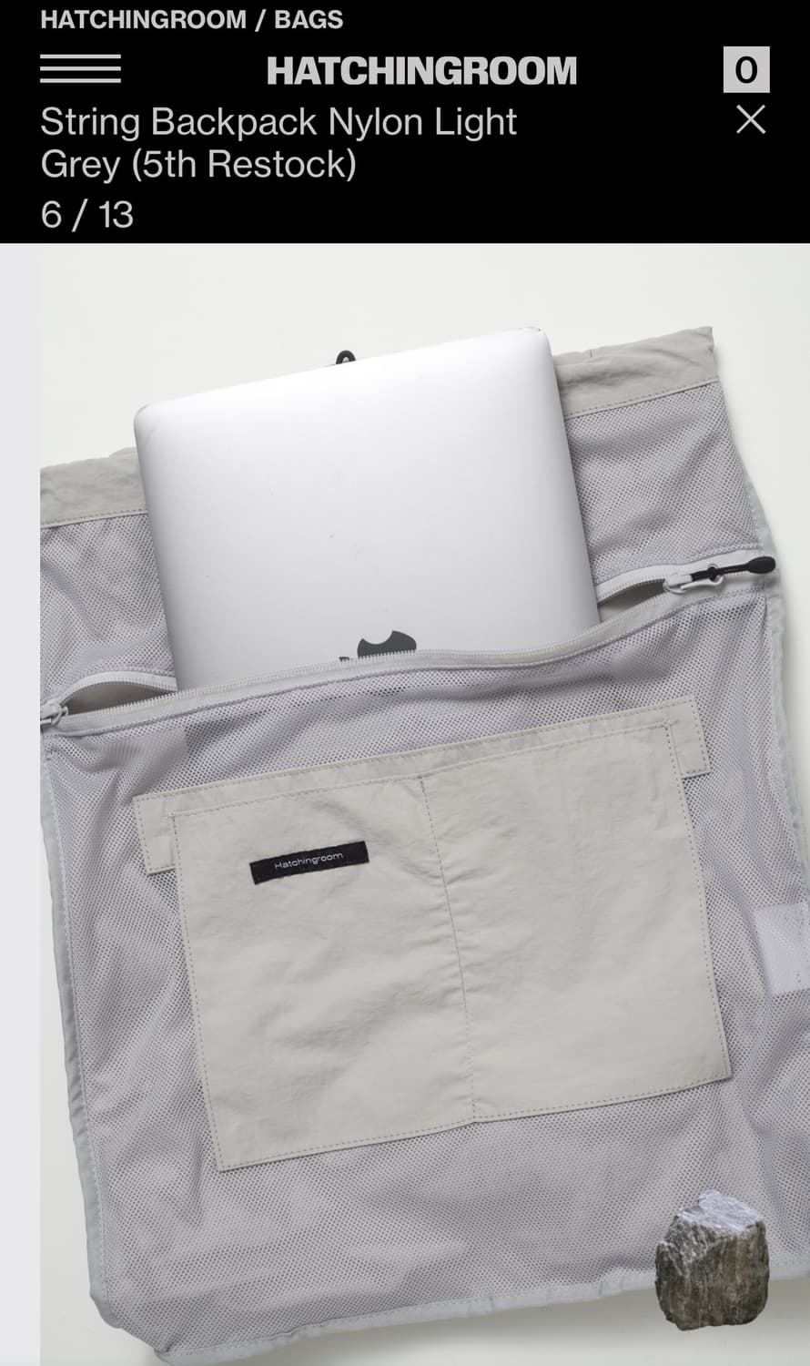 해칭룸 스트링 백팩 라이트 그레이 상품이미지5