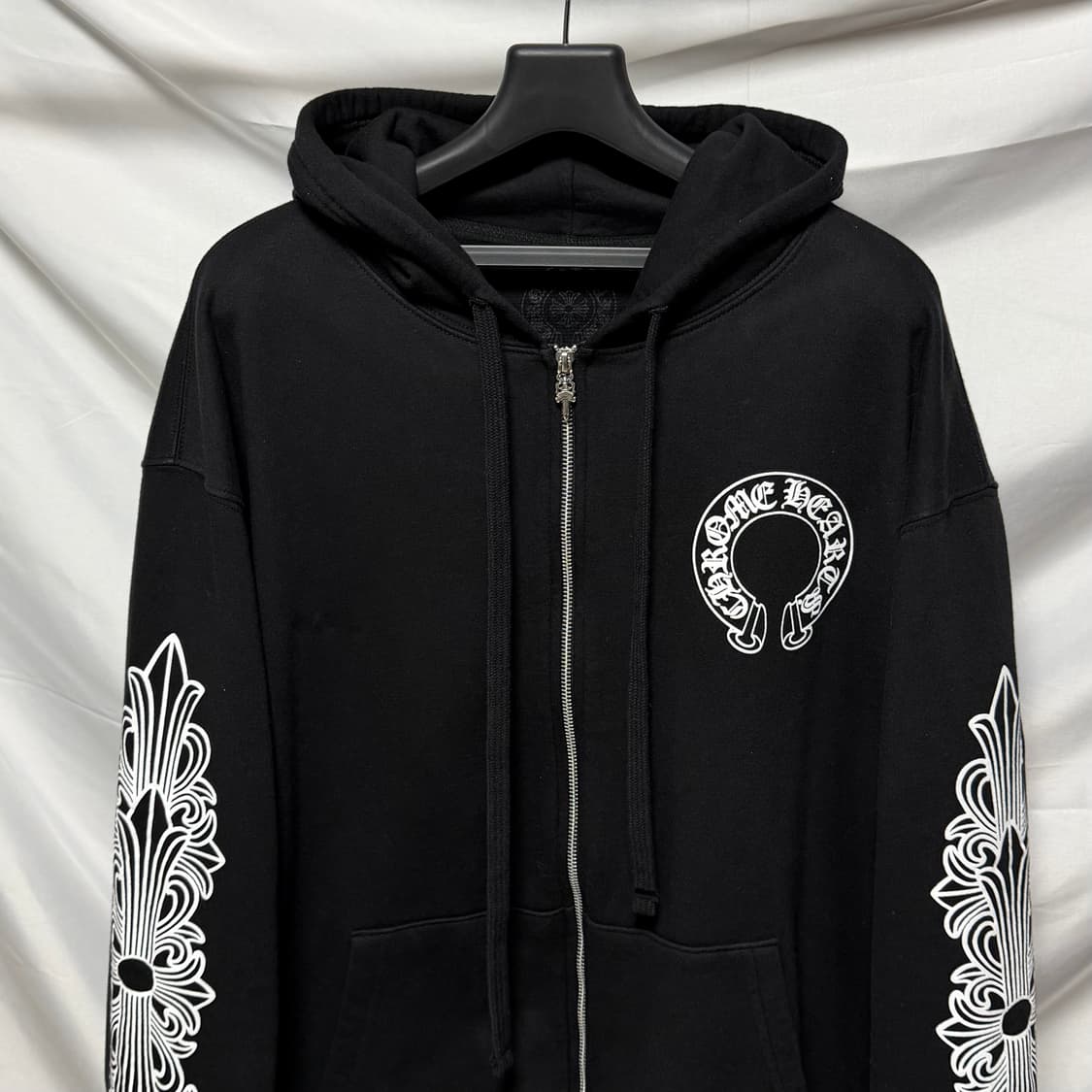 [S+급/XL] 크롬하츠 홀스슈 플로랄 헤비웨이트 후드집업 상품이미지2