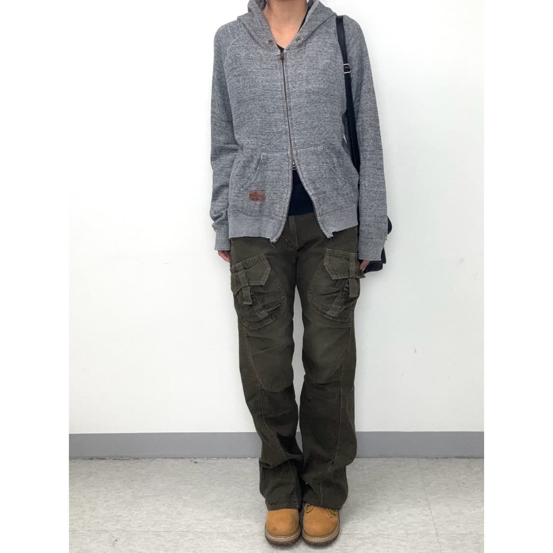 빈티지 잭로즈 그레이 투웨이 후드집업 상품이미지2
