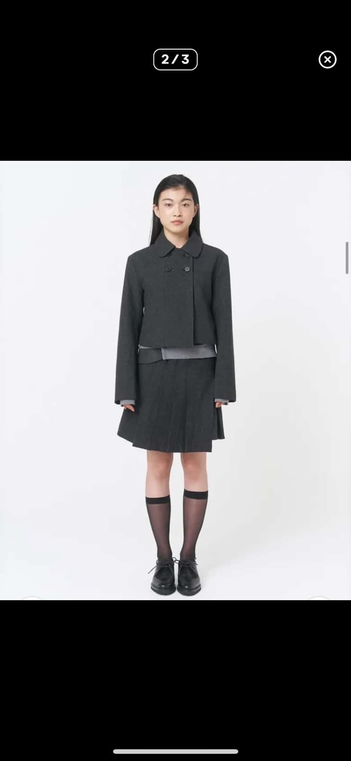 미세키서울 오리가미 차콜 스커트 상품이미지2