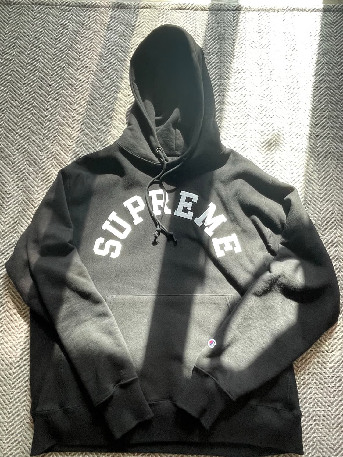 슈프림x 챔피온 후드 스웨트셔츠 블랙 L 상품이미지2