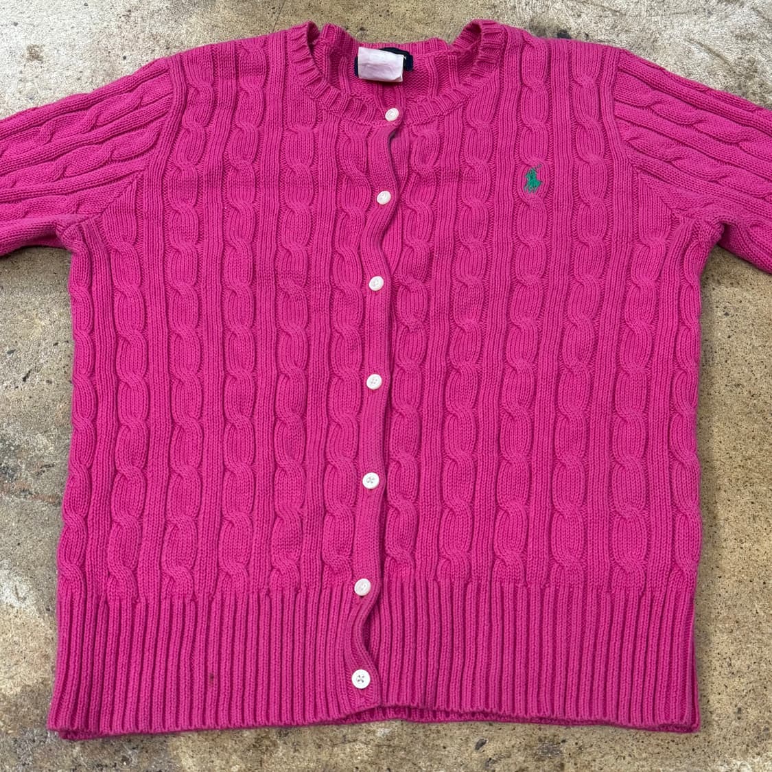 폴로 랄프로렌 핫핑크 꽈배기 니트 가디건 상품이미지3