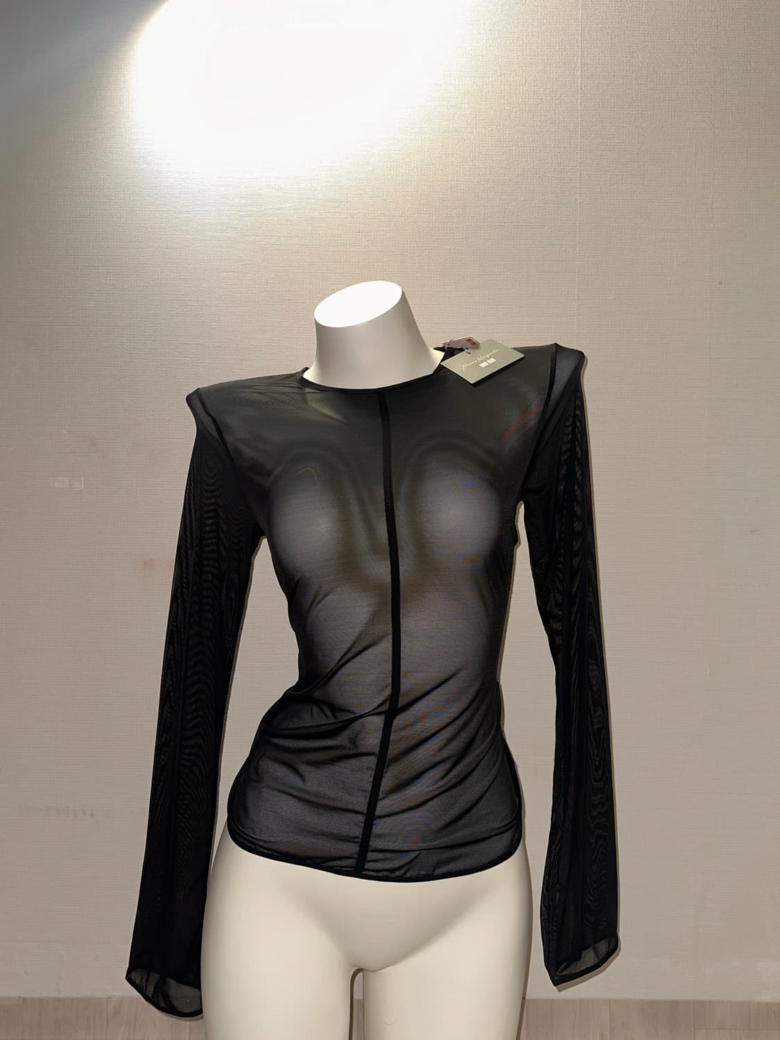 블랙 시스루 메쉬  티 상품이미지3