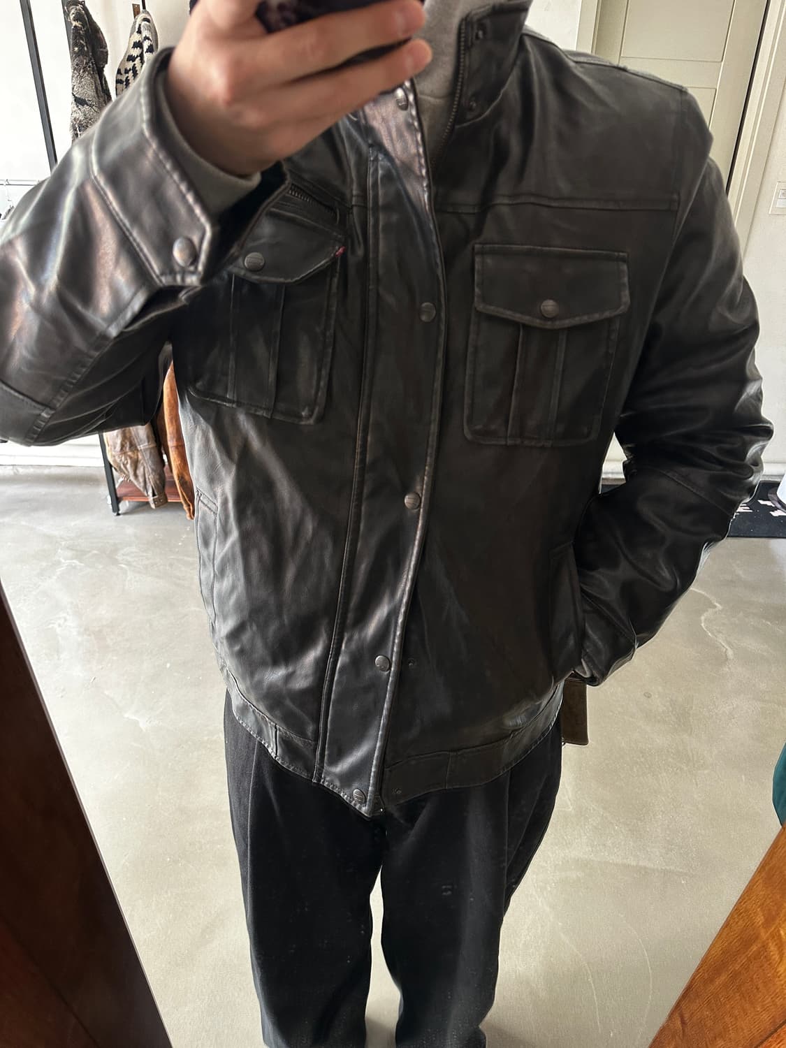 levis 트러커 쉐르파 레더 자켓 상품이미지6