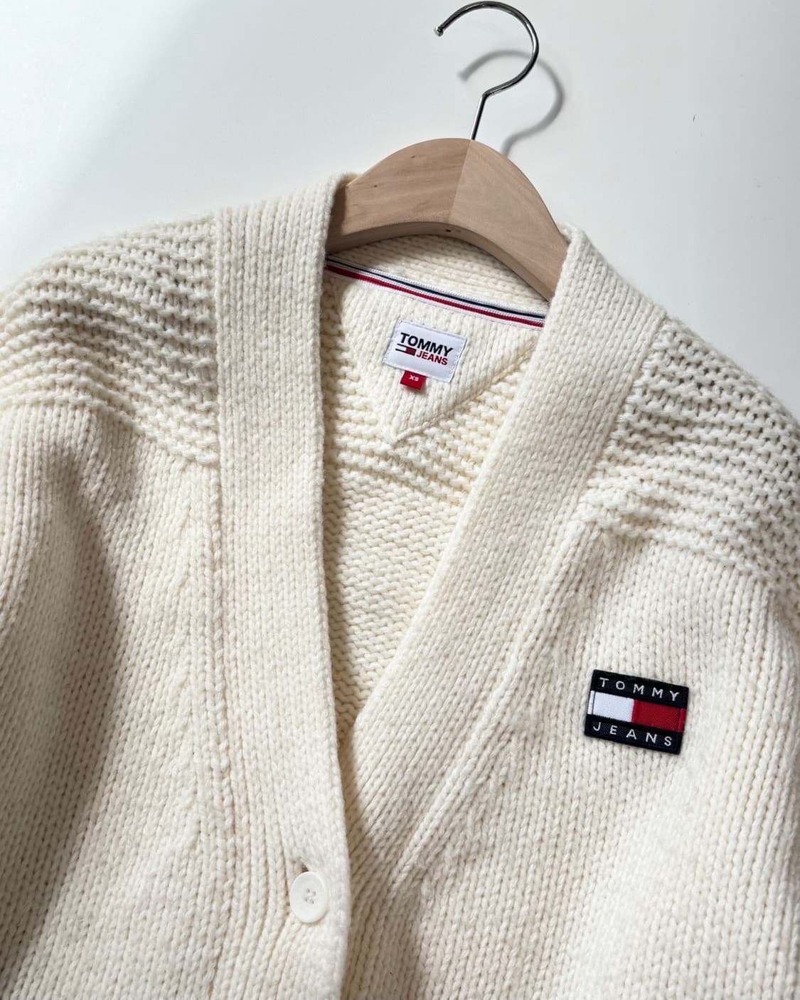 TommyJeans 타미진스 아이보리 울 니트 가디건 상품이미지2