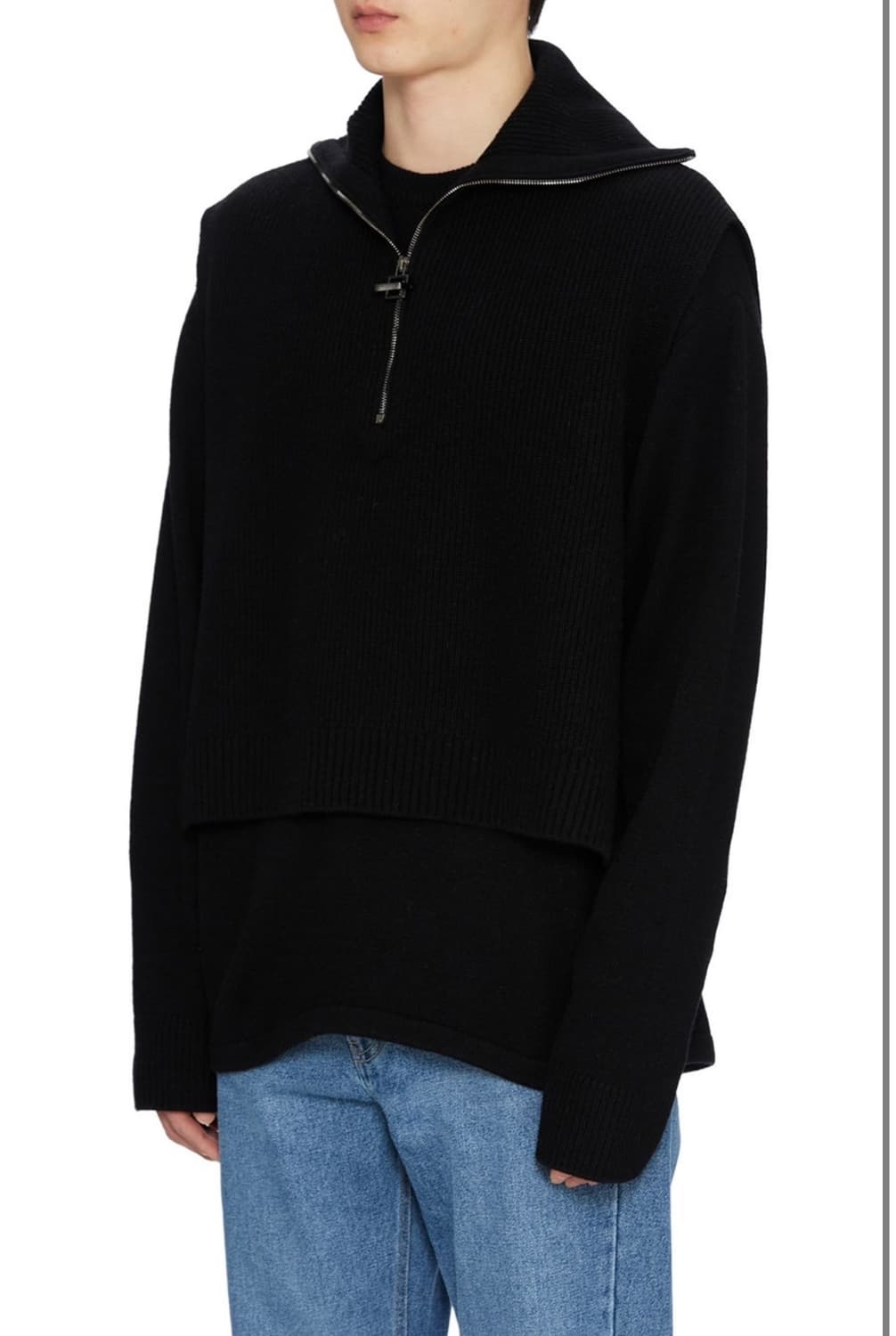 (48) 22fw 우영미 베스트 레이어드 니트 블랙 상품이미지5