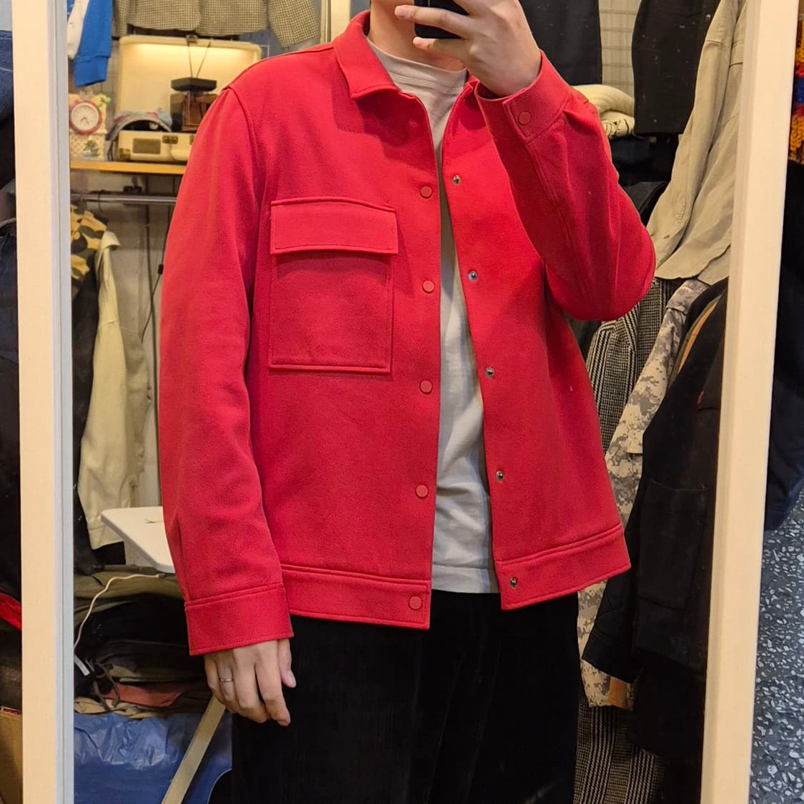 L(착샷잇음) COS 다홍색 트윌자켓  상품이미지3