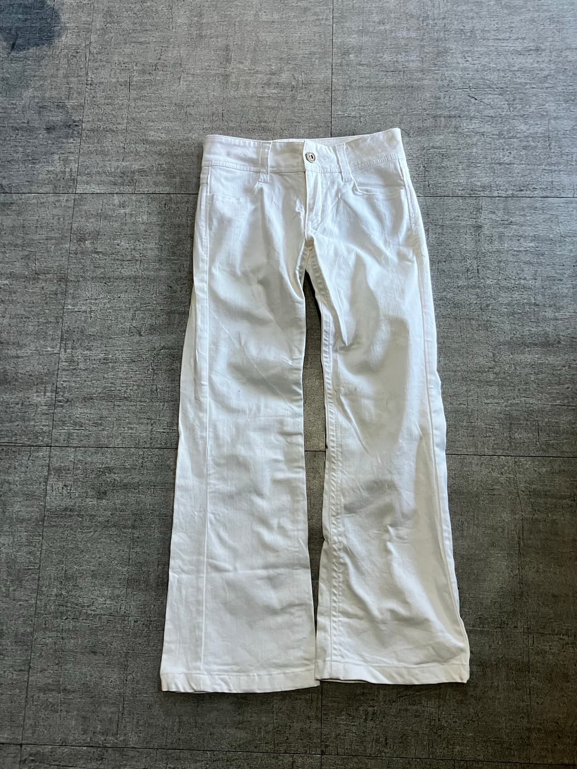 일본빈티지 C-seventeen 핀터깔릭시크 보헤미안 부츠컷팬츠 화이트 상품이미지1