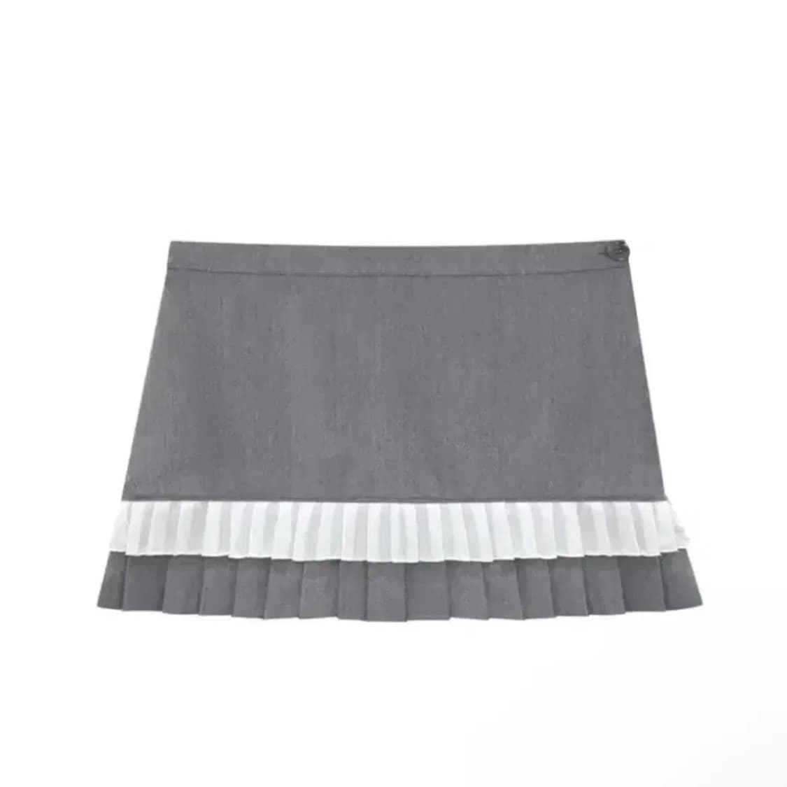 클리시어 츄잉검 프릴 스커트 그레이 s 상품이미지1