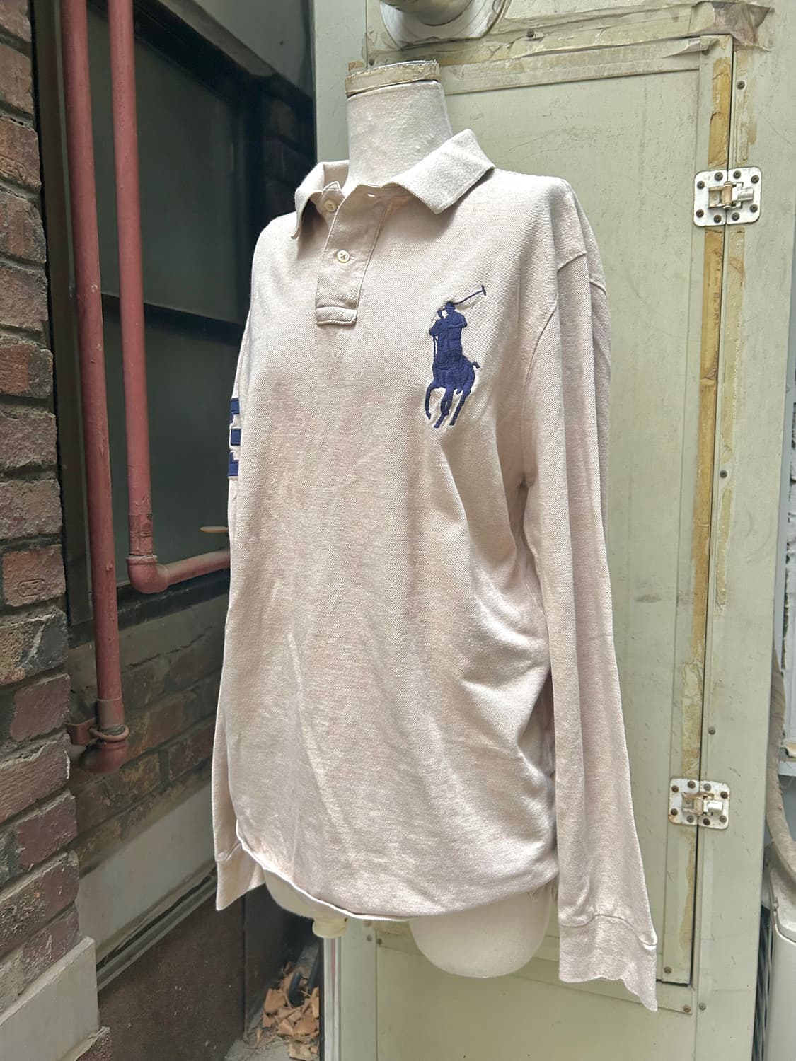 *Rare* 2000s 폴로 베이지 빅포니 카라 롱슬리브 상품이미지1