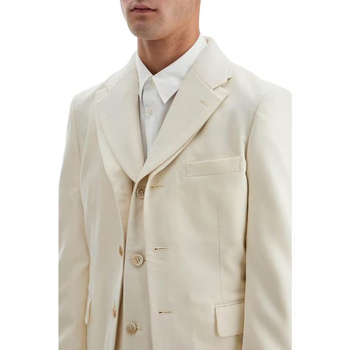 24aw 꼼데가르송 옴므플러스 아이보리 레이어드 자켓 m 상품이미지3