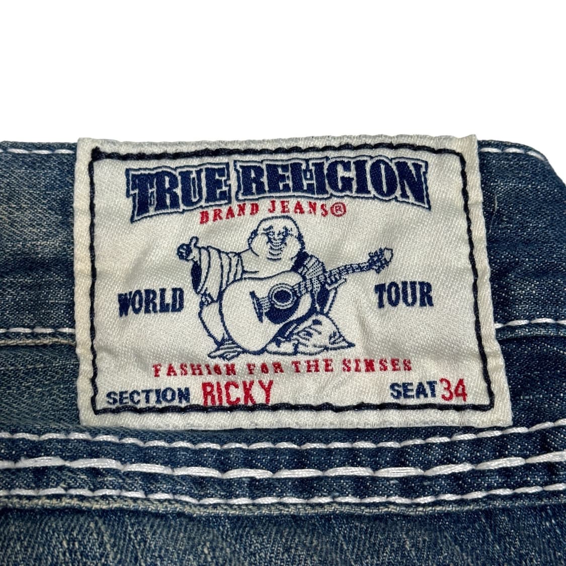 새상품 트루릴리전 희귀 리키 USA 스티치 데님팬츠 상품이미지2