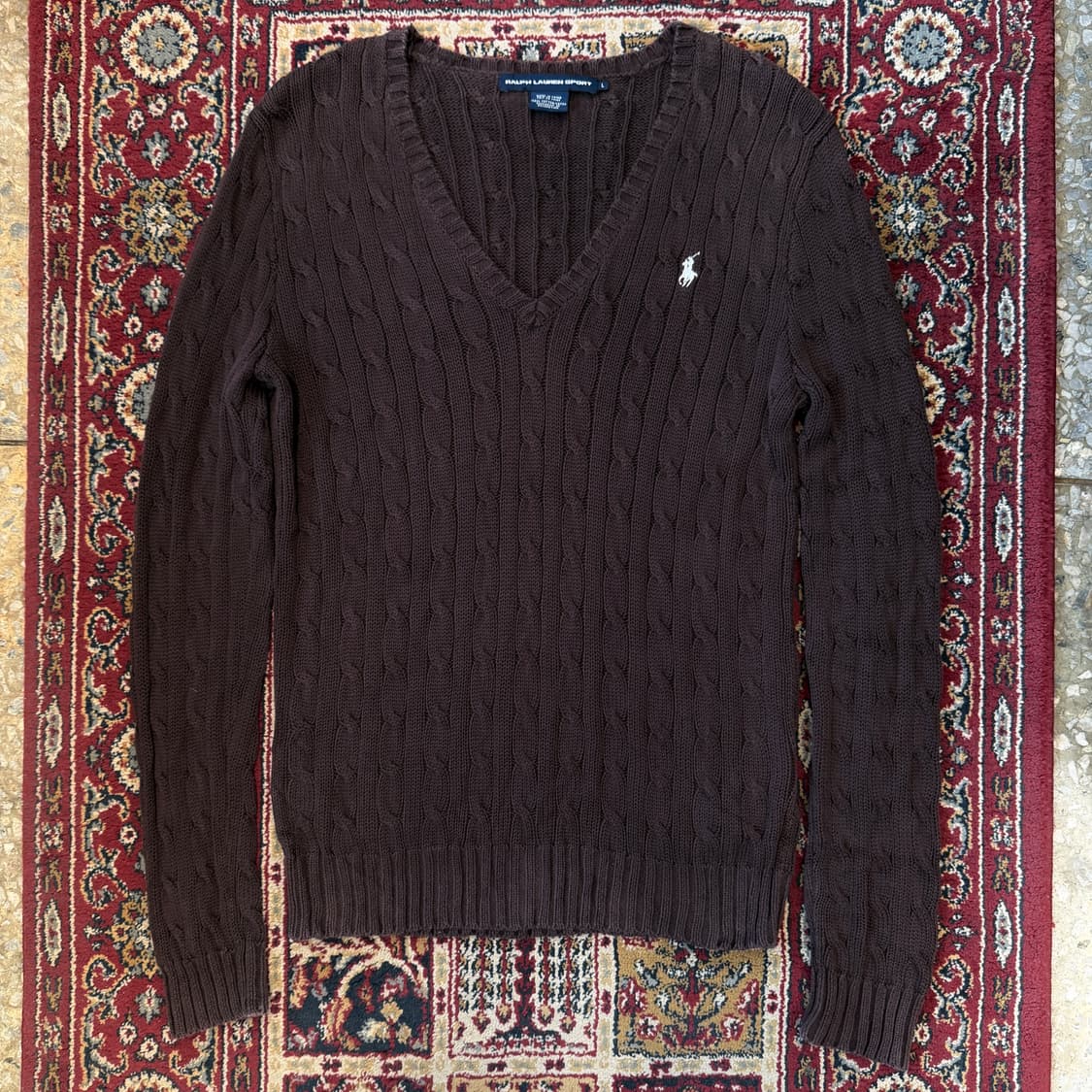 폴로 랄프로렌 스포츠 케이블 브이넥 니트 [ 55-66 ] 상품이미지1