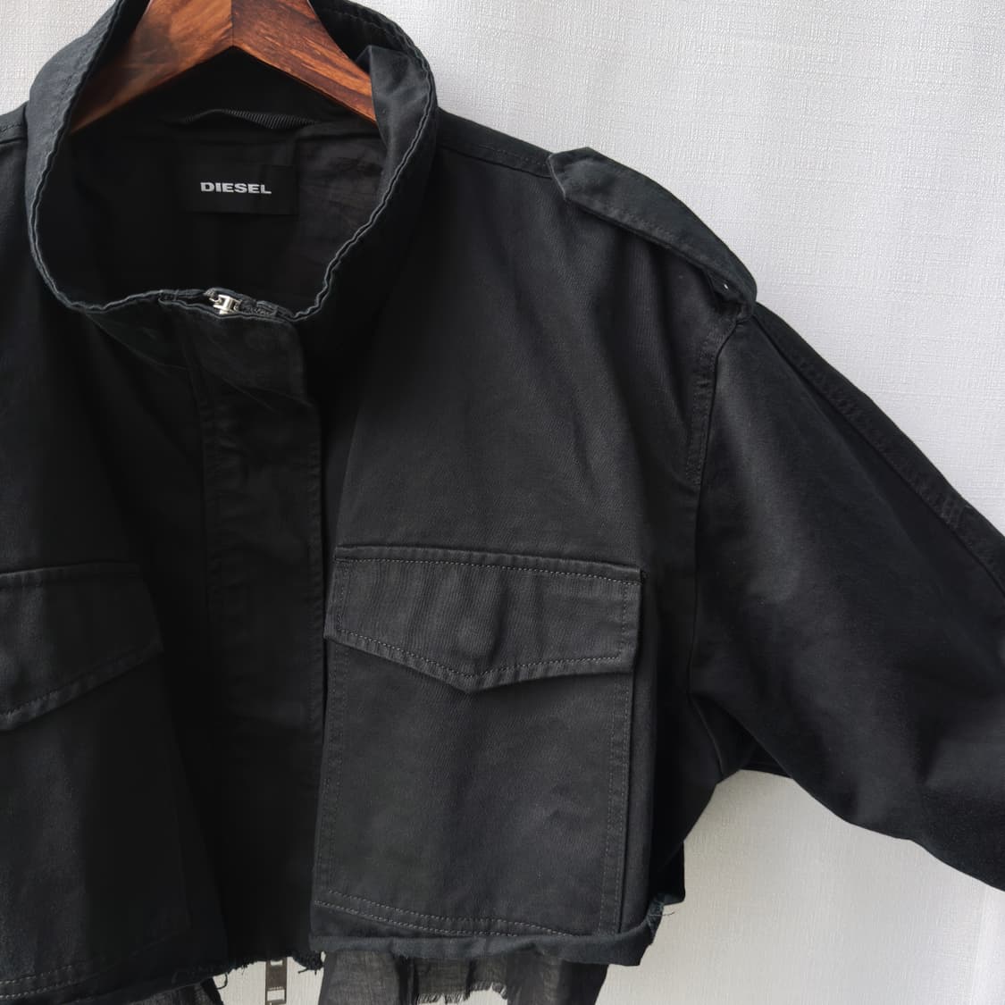 Diesel 디젤 크롭 야상 자켓 블랙 S 상품이미지3