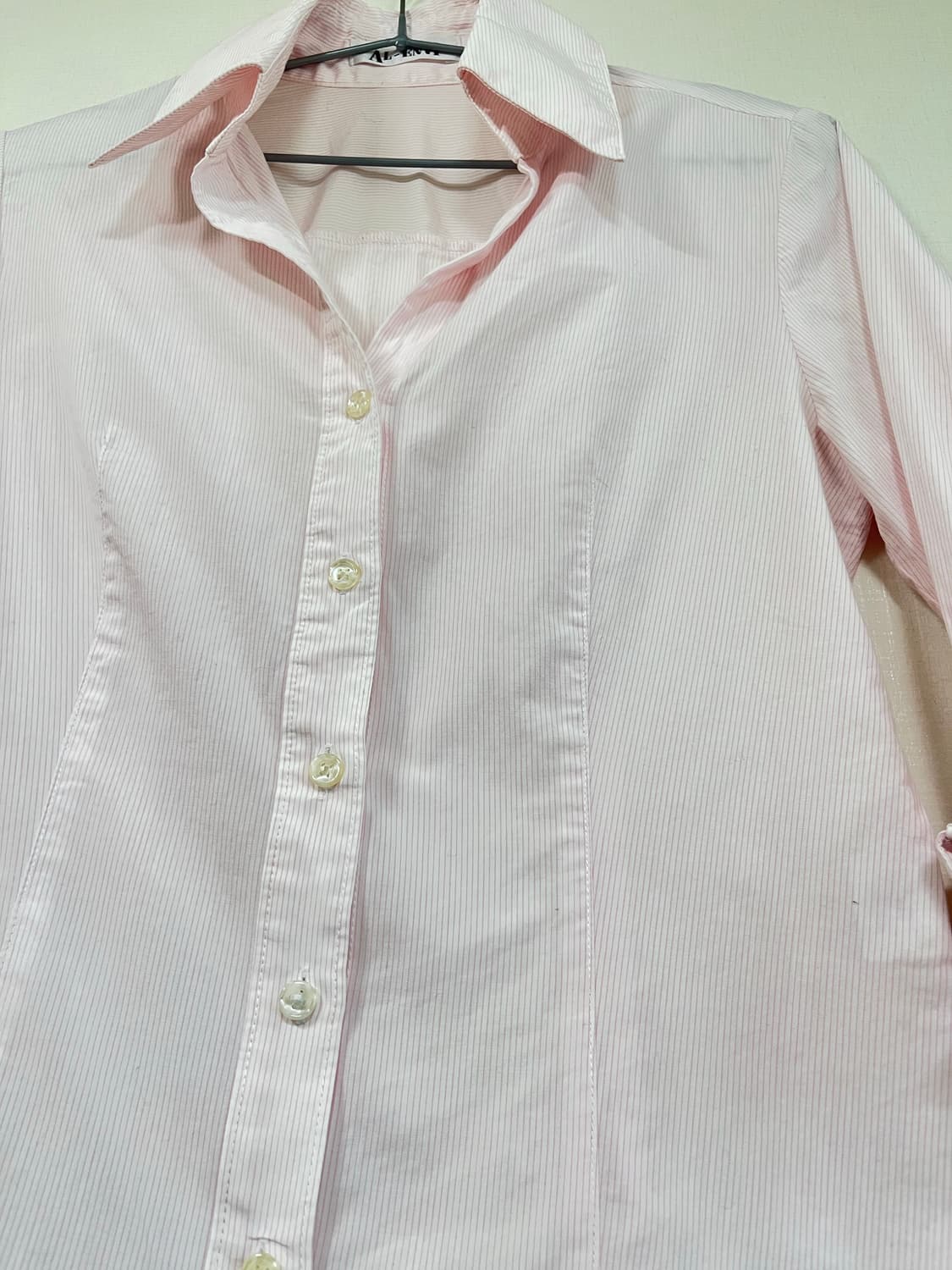일본 빈티지 연핑크 스트라이프 셔츠 상품이미지4