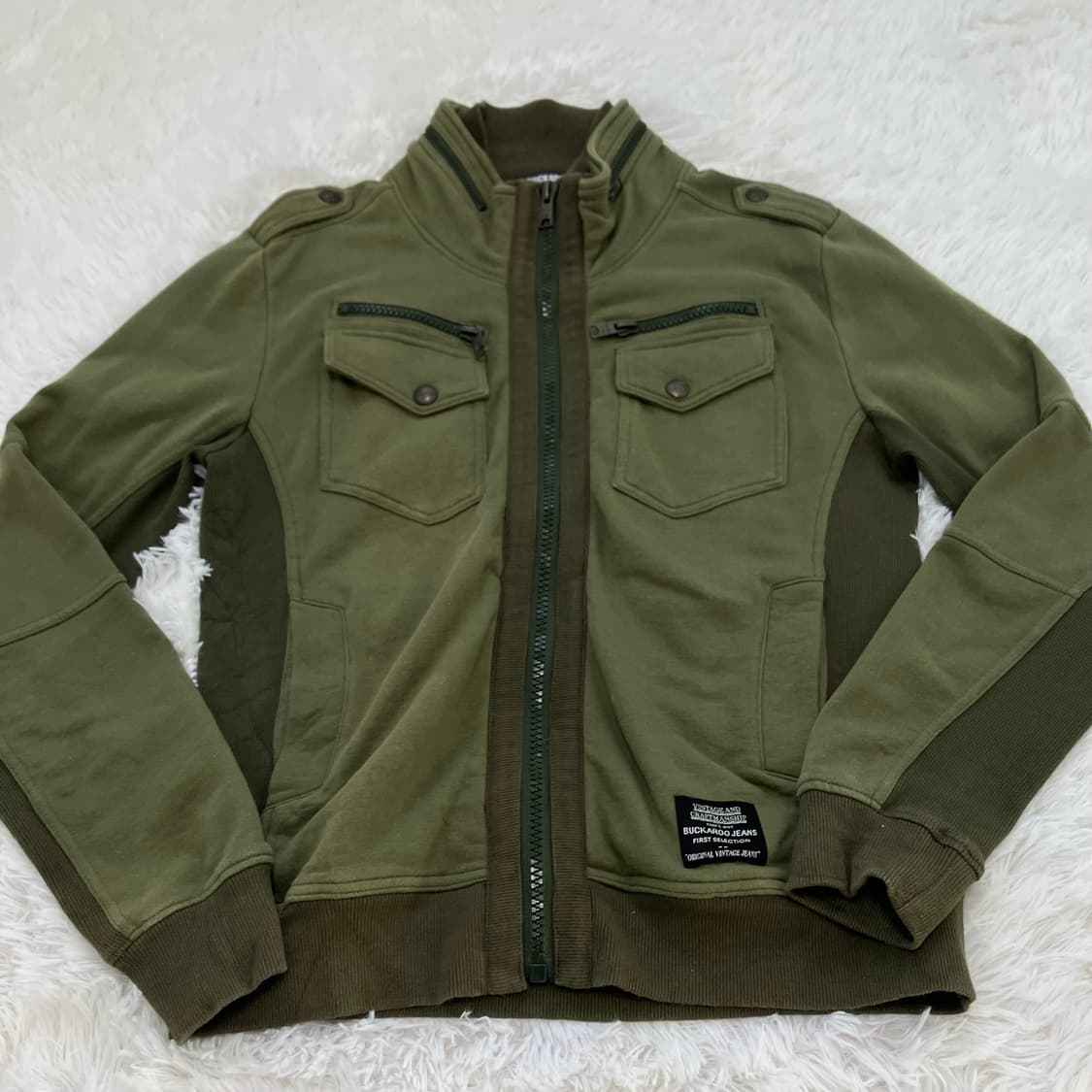 빈티지 버커루 카키 터틀넥 집업 848 y2k 스트릿 모리 갸루 일본빈티 상품이미지2