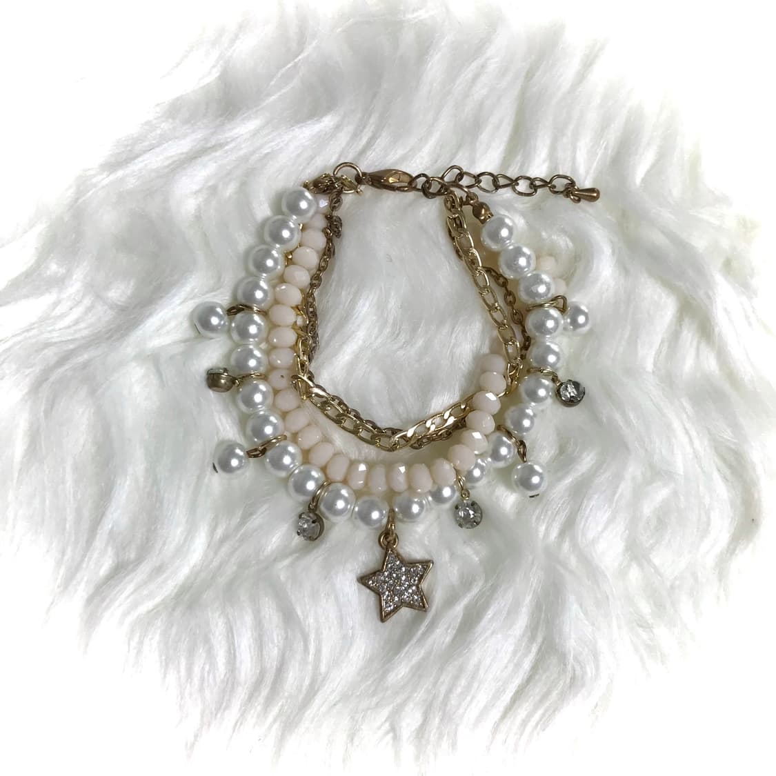 빈티지 갸루 별 y2k 진주 레이어드 팔찌 상품이미지1