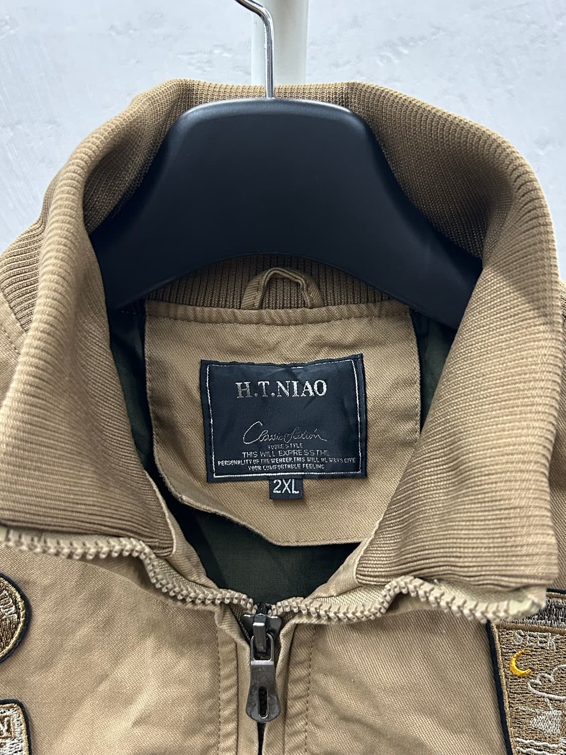 H.T.NIAO 밀리터리 패치 항공 자켓 탄 컬러 상품이미지8