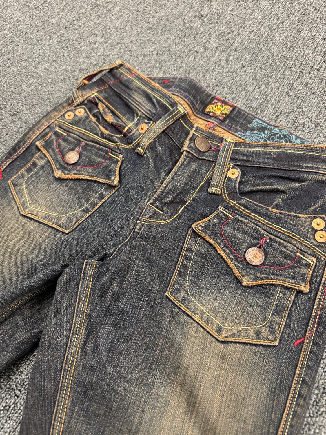 Brappers 빈티지 여성 전면 포켓 플레어진 상품이미지2