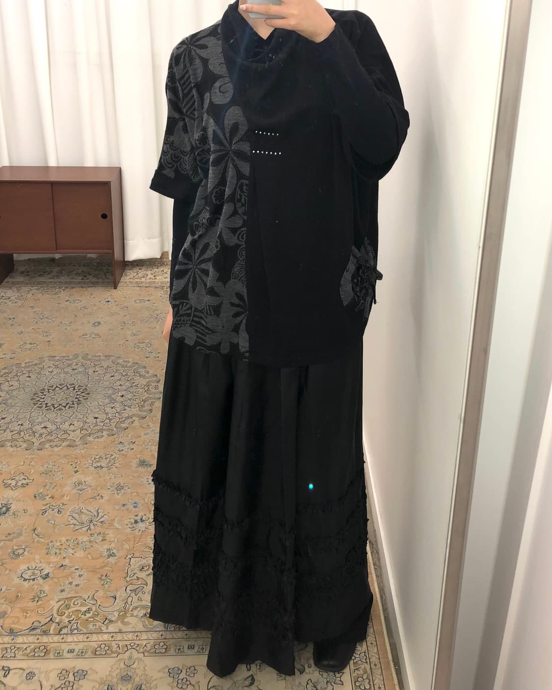 블랙 플라워 오버핏 반팔 상품이미지6