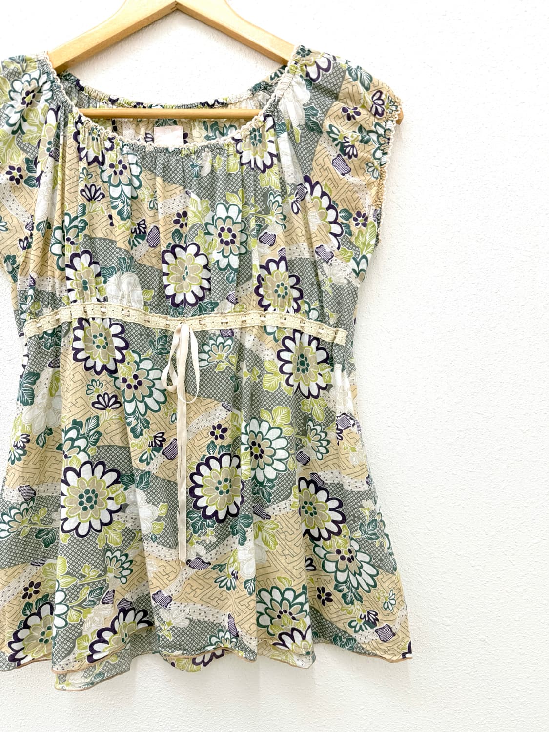 빈티지 오리엔탈 리본 블라우스 상품이미지2