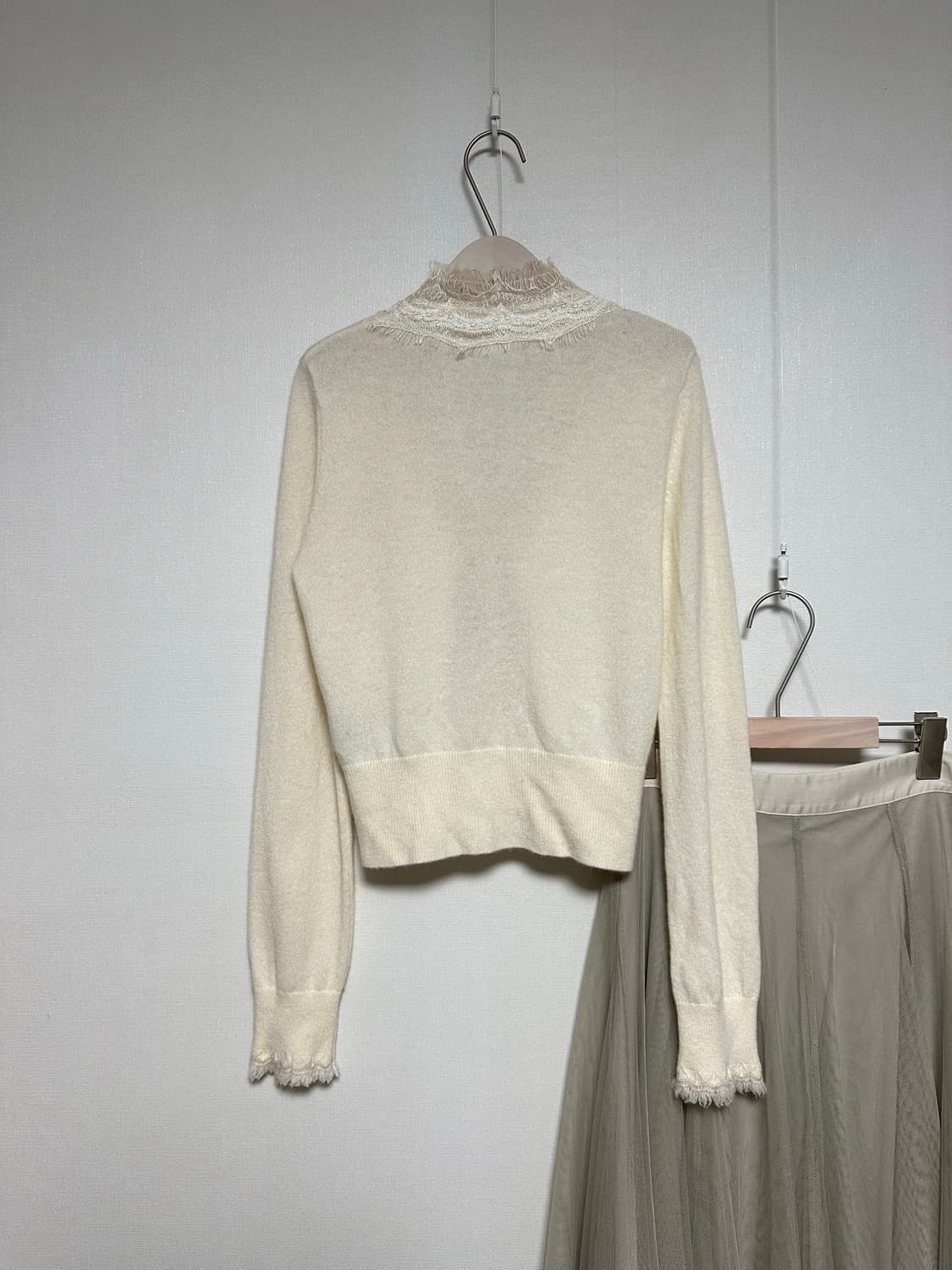 캐시미어100 레이스 가디건 상품이미지5