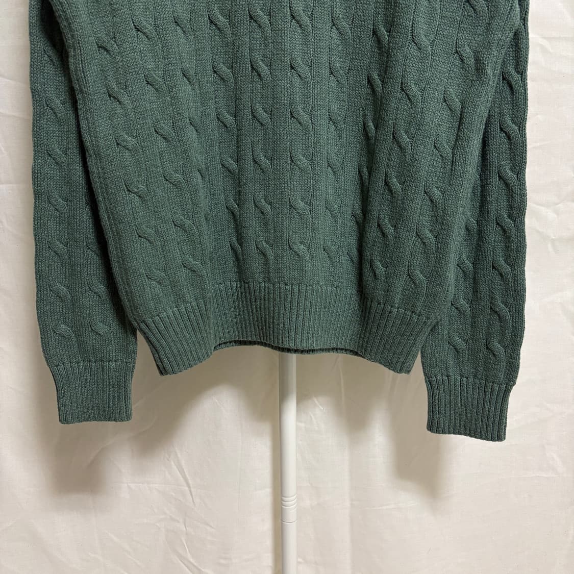 폴로 랄프로렌 코튼 케이블 니트 / 그린, M 상품이미지3