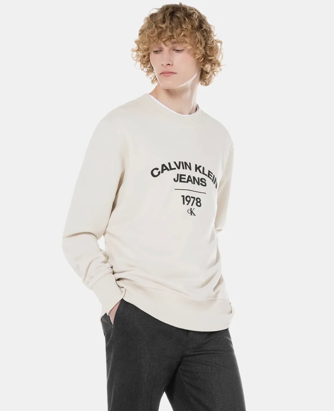 캘빈클라인 크림 커브 1978 로고 크루넥 스웨트셔츠 상품이미지2